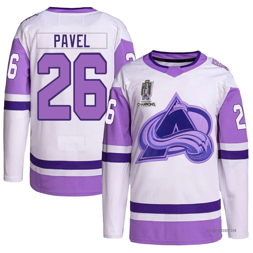Authentic Ondrej Pavel White Purple Colorado Avalanche Hockey Fights Cancer 2022 Stanley Cup Champions Jersey Men s Avalanche Store