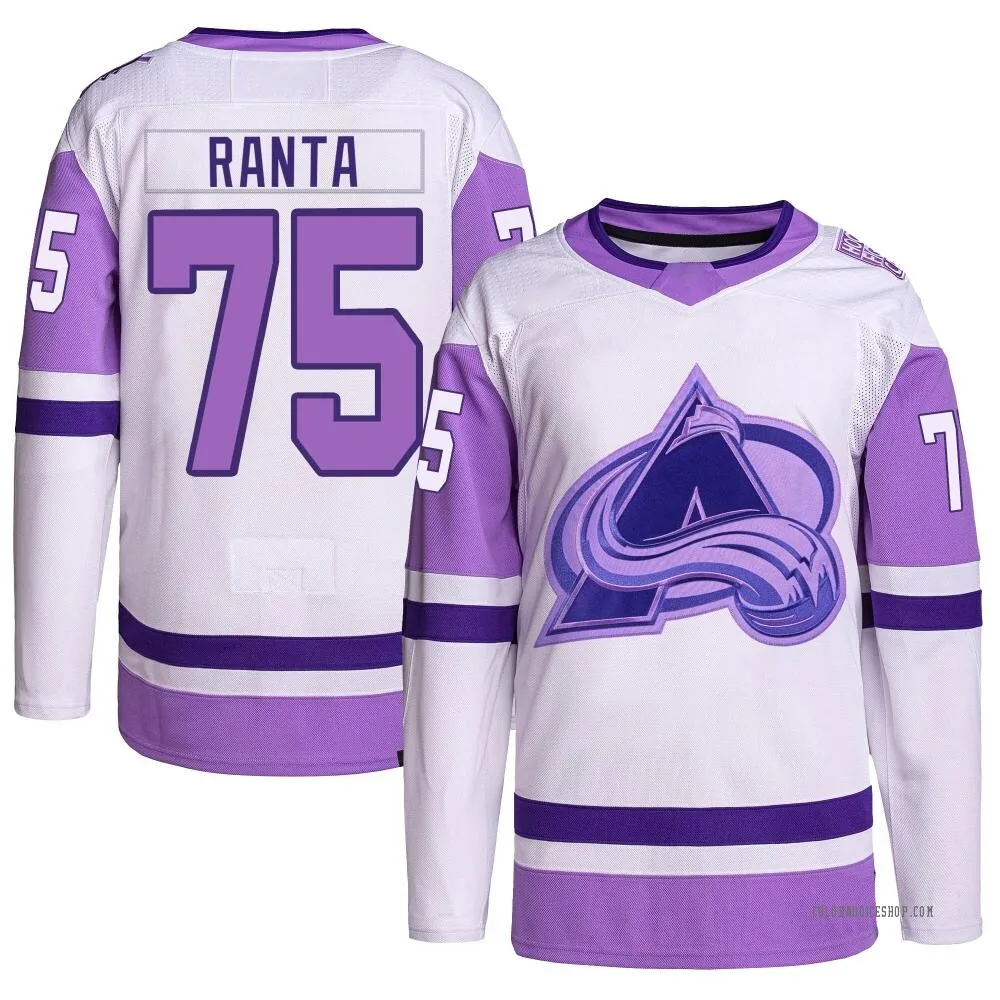 Authentic Sampo Ranta White/Purple Colorado Avalanche Hockey Fights Cancer Primegreen Jersey - Men's